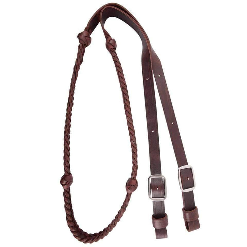 7/8" LATIGO BARREL REIN WITH BRAIDED KNOTS