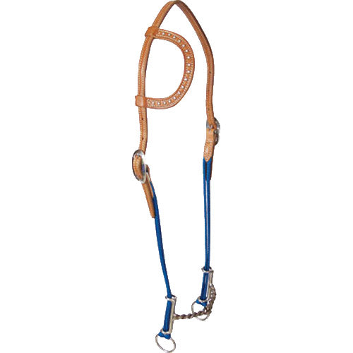 Classic Equine Loomis Draw Gag Twisted Snaffle Bit on Chocolate Slip Ear Headstall