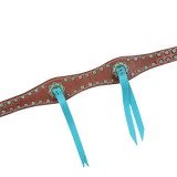 1.5-inch Scallop Breastcollar with Blood Knots and Antique Copper Dots